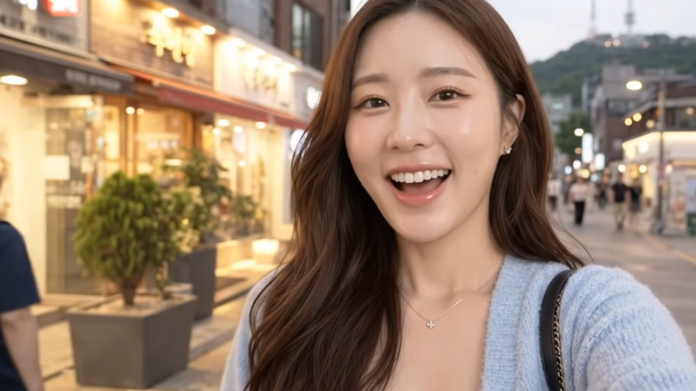 Raw, caption-free Seoul street video clip